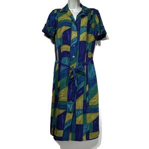 vintage david warren new york geometric colorblock dress Size 6